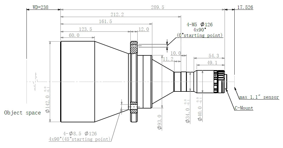 LS-TCL-0542 dimensions (mm)