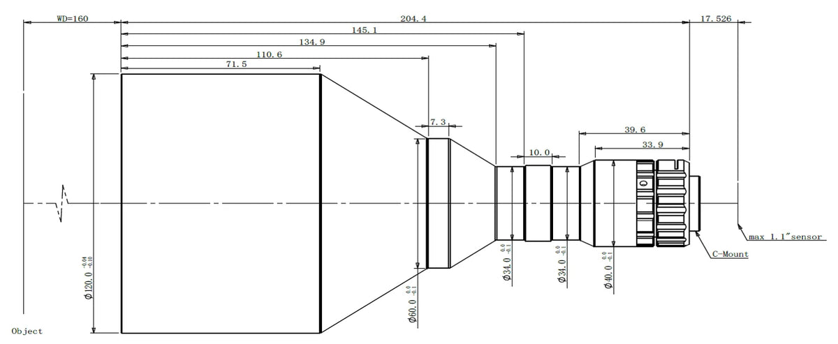LS-TCL-0540 dimensions (mm)