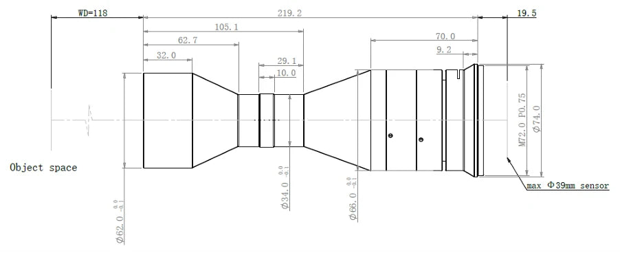 LS-TCL-0704 dimensions (mm)
