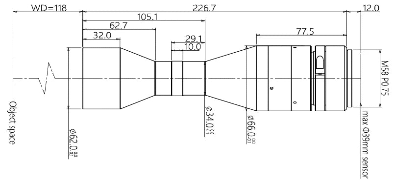 LS-TCL-0703 dimensions (mm)