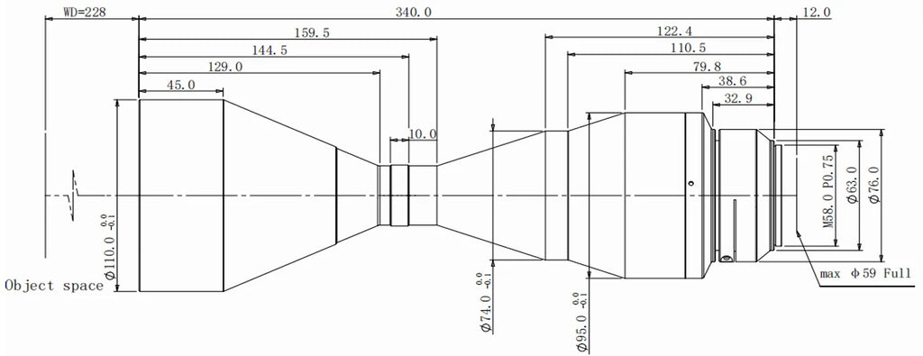 LS-TCL-0702 dimensions (mm)