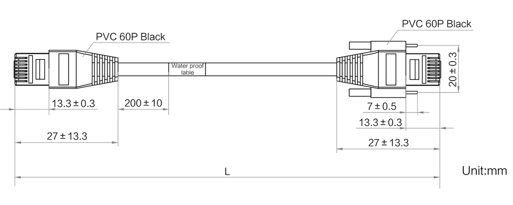 LS-CBL-0104 dimensions (mm)