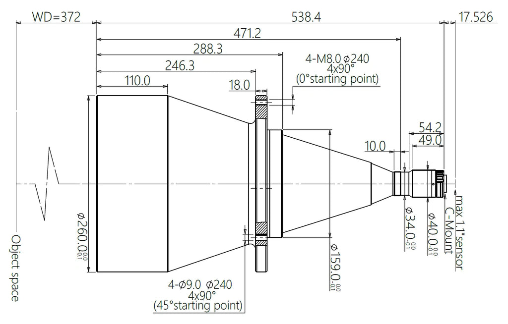 LS-KBT-0085-372 dimensions (mm)