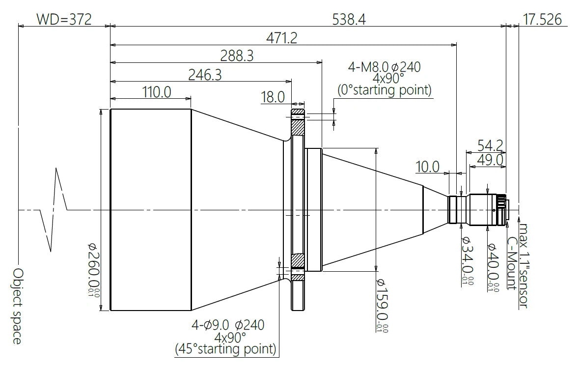 LS-KBT-0085-372 dimensions (mm)