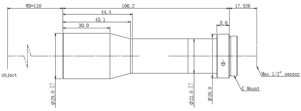 LS-TCL-0509 dimensions (mm)