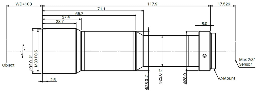 LS-TCL-0749 dimensions (mm)