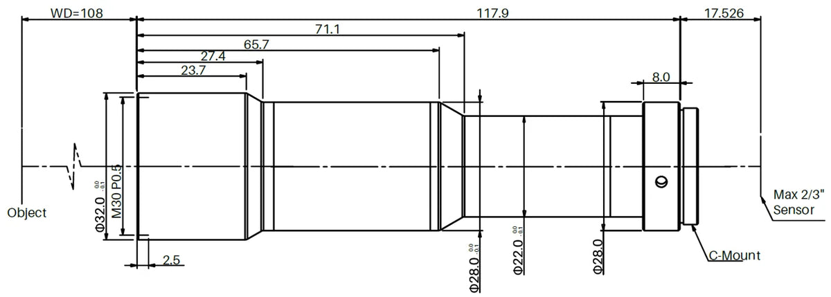 LS-TCL-0749 dimensions (mm)
