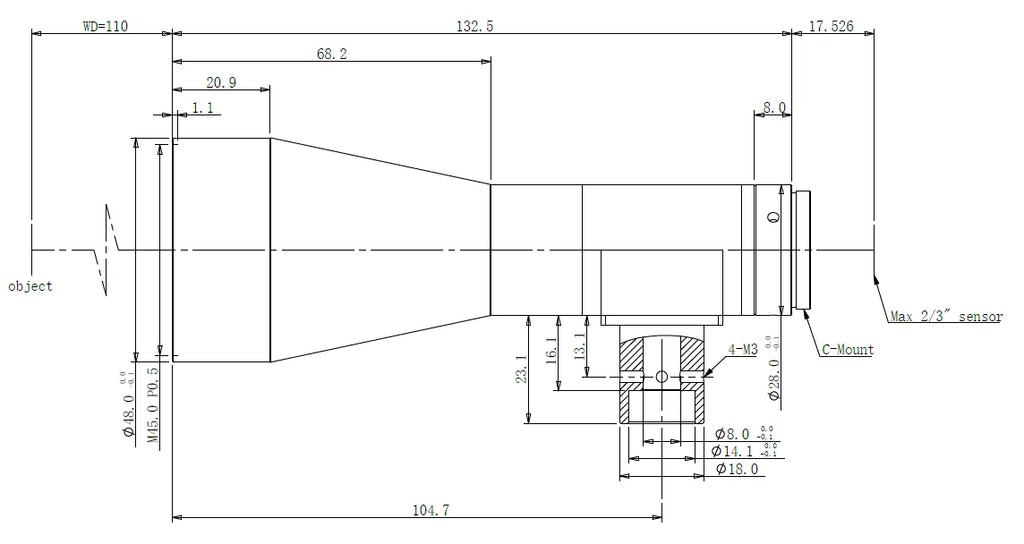 LS-TCL-0751 dimensions (mm)