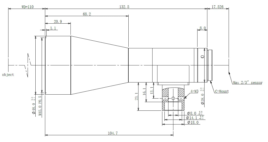 LS-TCL-0751 dimensions (mm)