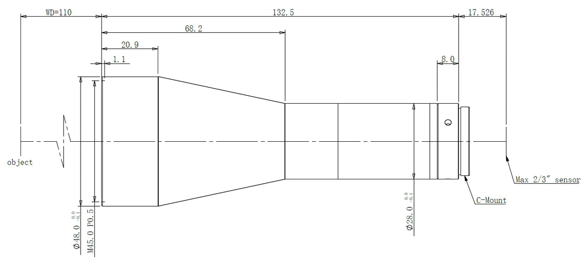 LS-TCL-0750 dimensions (mm)