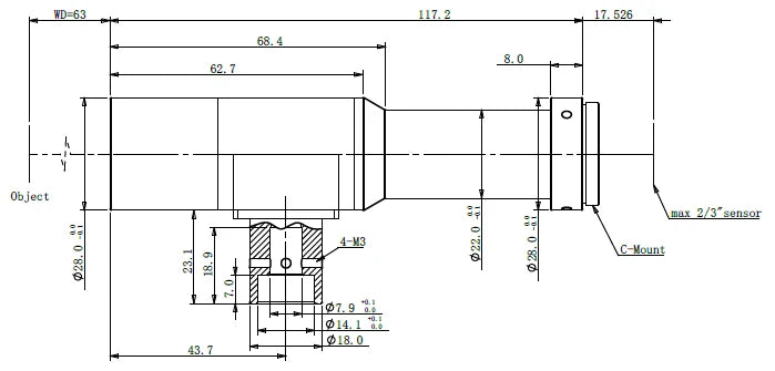 LS-TCL-0738 dimensions (mm)