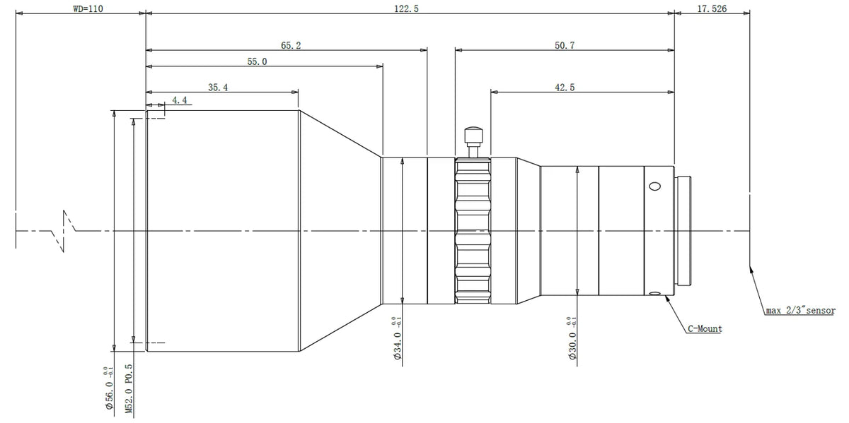 LS-MT-03-110-G dimensions (mm)