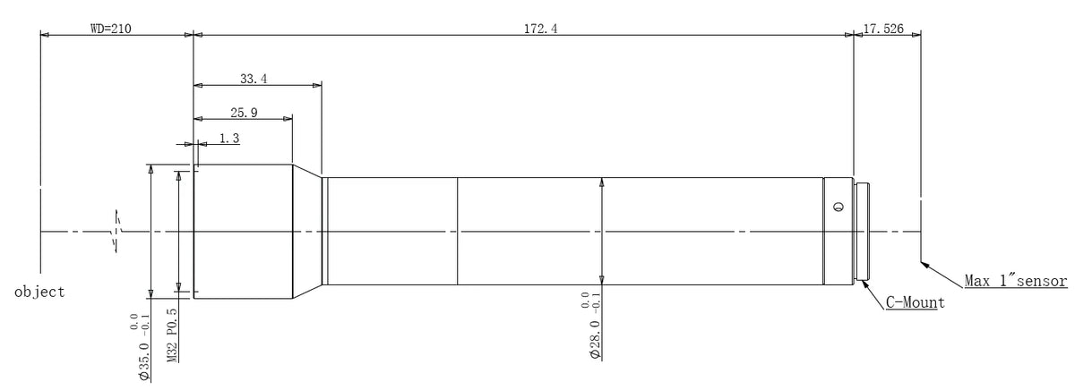 LS-KY-2-210 dimensions (mm)