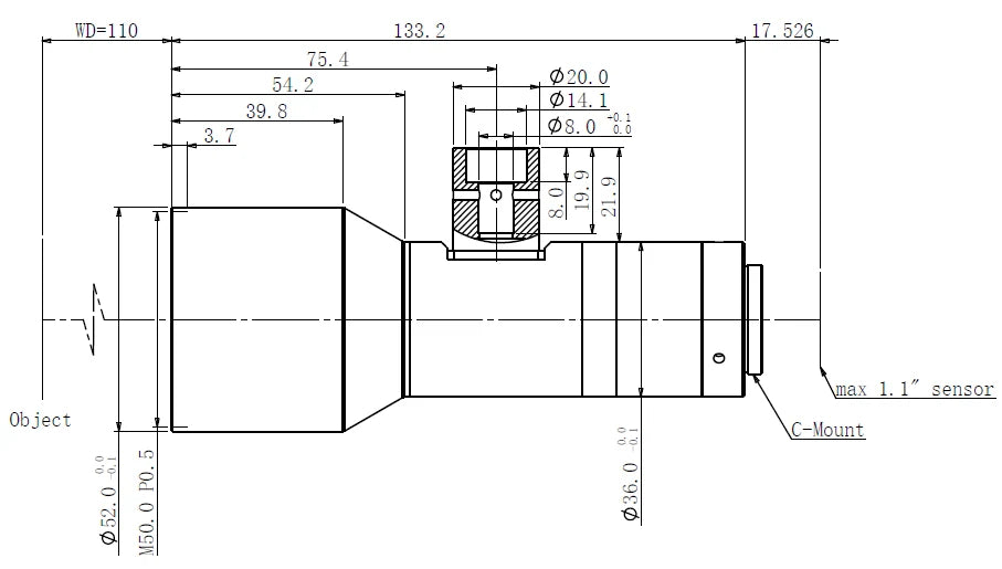 LS-TCL-0623 dimensions (mm)