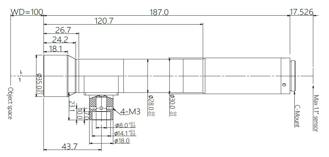 LS-TCL-0612 dimensions (mm)