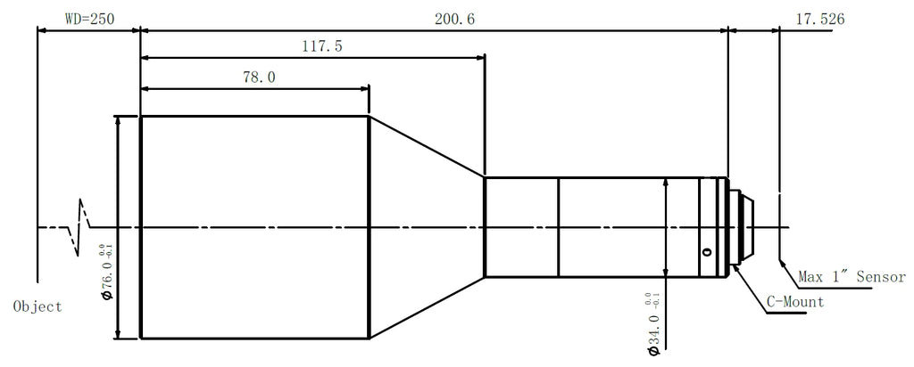 LS-KT-03-250 dimensions (mm)