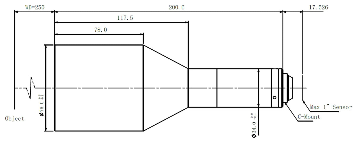 LS-KT-03-250 dimensions (mm)