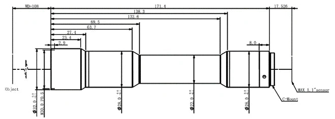LS-TCL-0628 dimensions (mm)