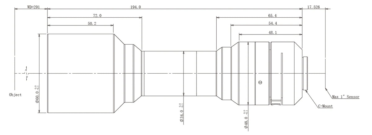 LS-KT-036-291 dimensions (mm)