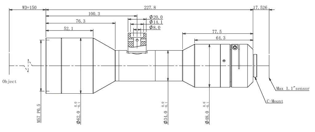 LS-KT-063-150C dimensions (mm)