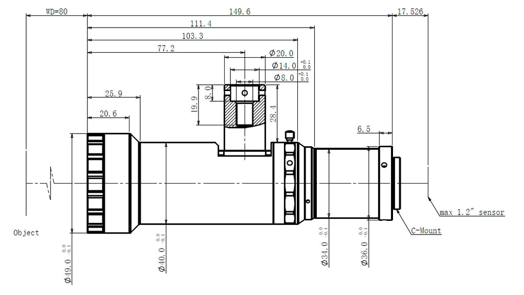 LS-TCL-0600 dimensions (mm)