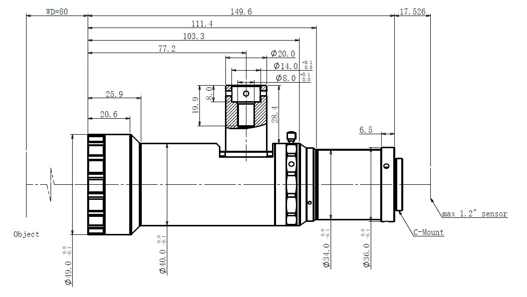LS-TCL-0600 dimensions (mm)