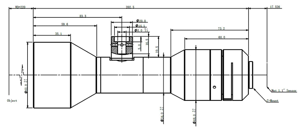 LS-TCL-0627 dimensions (mm)