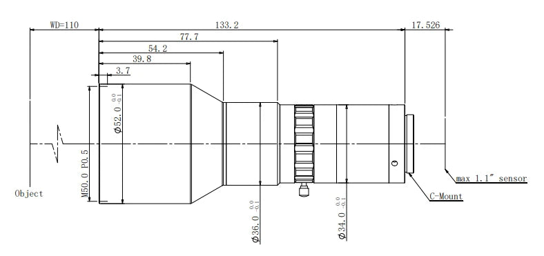 LS-TCL-0622 dimensions (mm)