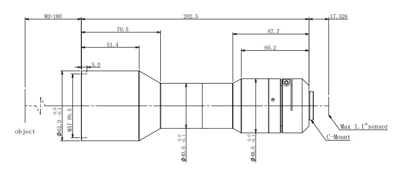 LS-TCL-0624 dimensions (mm)