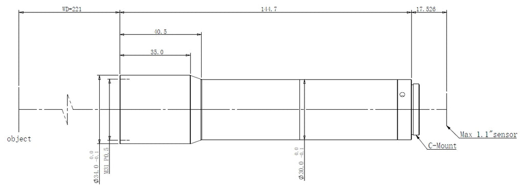 LS-KS-1-221 dimensions (mm)
