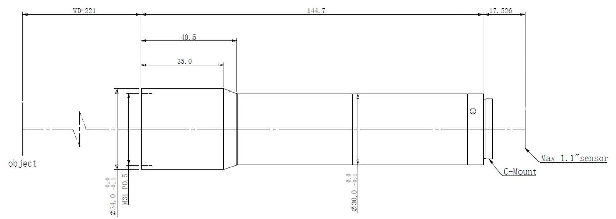 LS-KS-1-221 dimensions (mm)