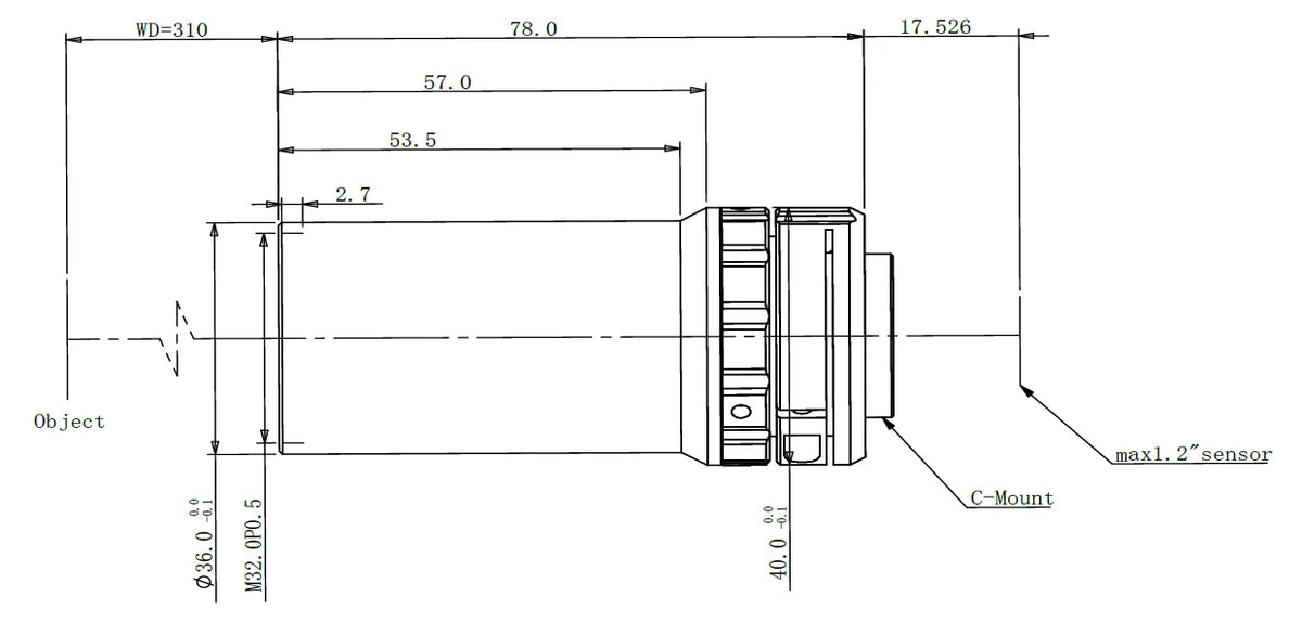 LS-TCL-0585 dimensions (mm)