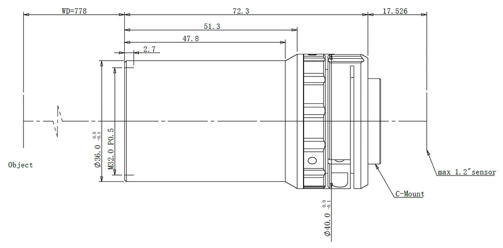 LS-KS-01-778 dimensions (mm)