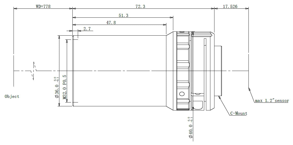 LS-KS-01-778 dimensions (mm)