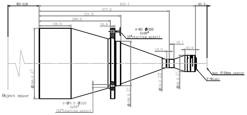 LS-LBT-0163-410-F dimensions (mm)