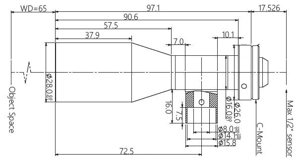 LS-TCL-0516 dimensions (mm)