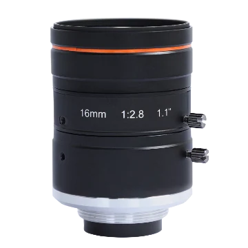 16 mm, F2.8, 1.1", 12 MP lens, C-mount, size Ø38.6 mm × 48.56 mm