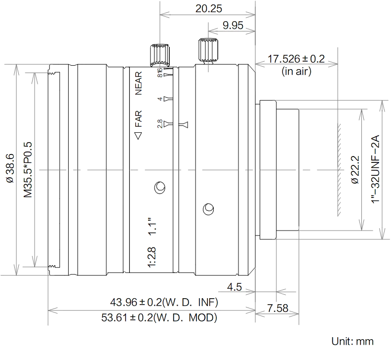 LS-KF3528M-12MP dimensions (mm)