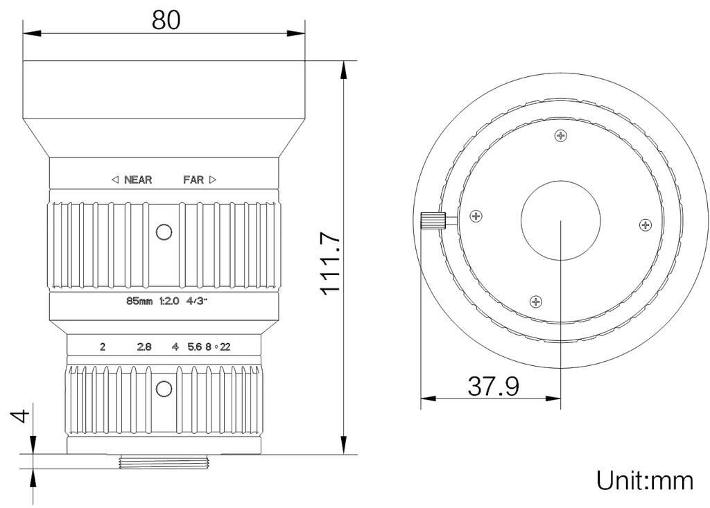 LS-FFL-1532 dimensions (mm)