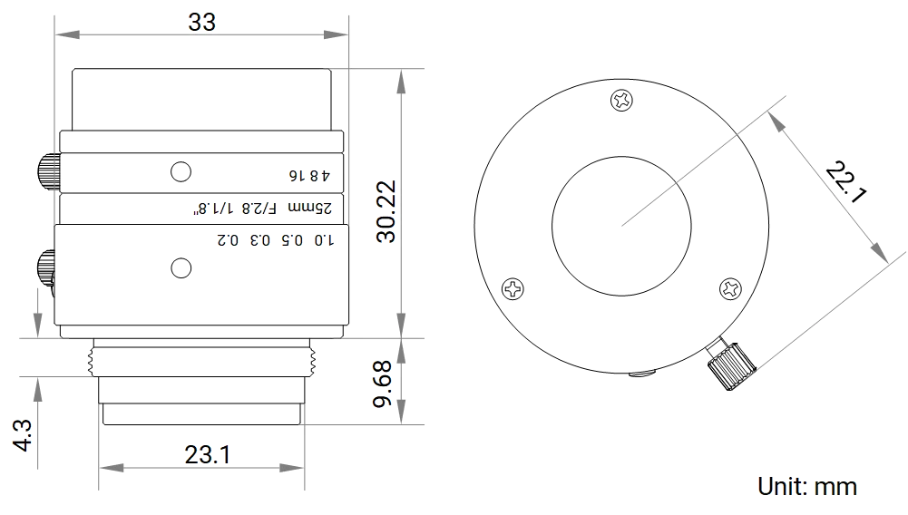 LS-FFL-1357 dimensions (mm)