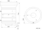 LS-KF0814M-12MPE dimensions (mm)
