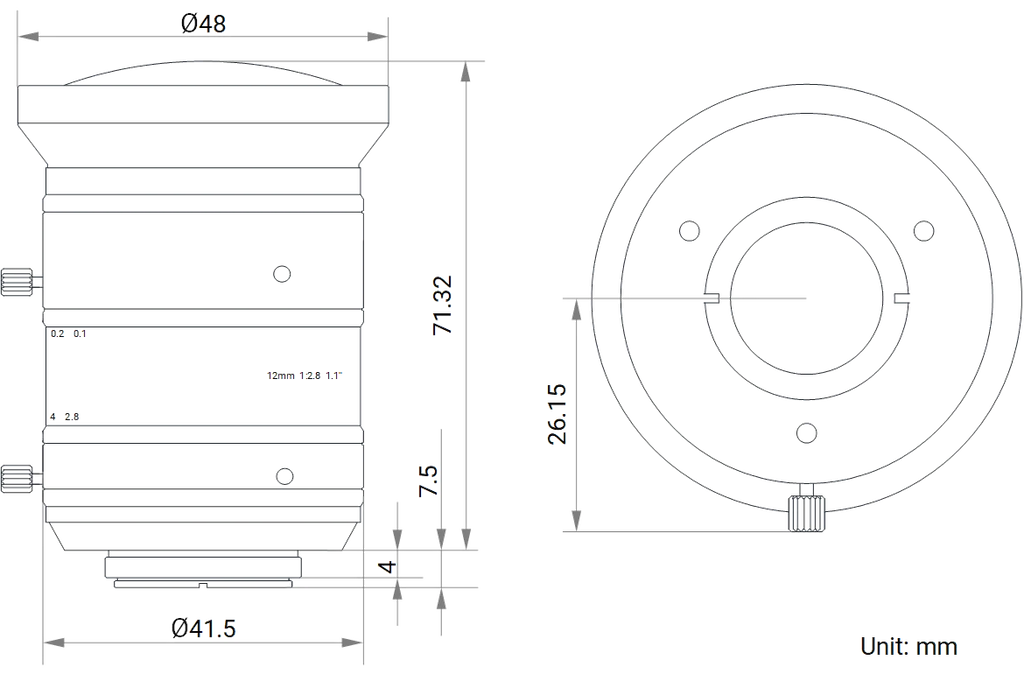 LS-FFL-1396 dimensions (mm)