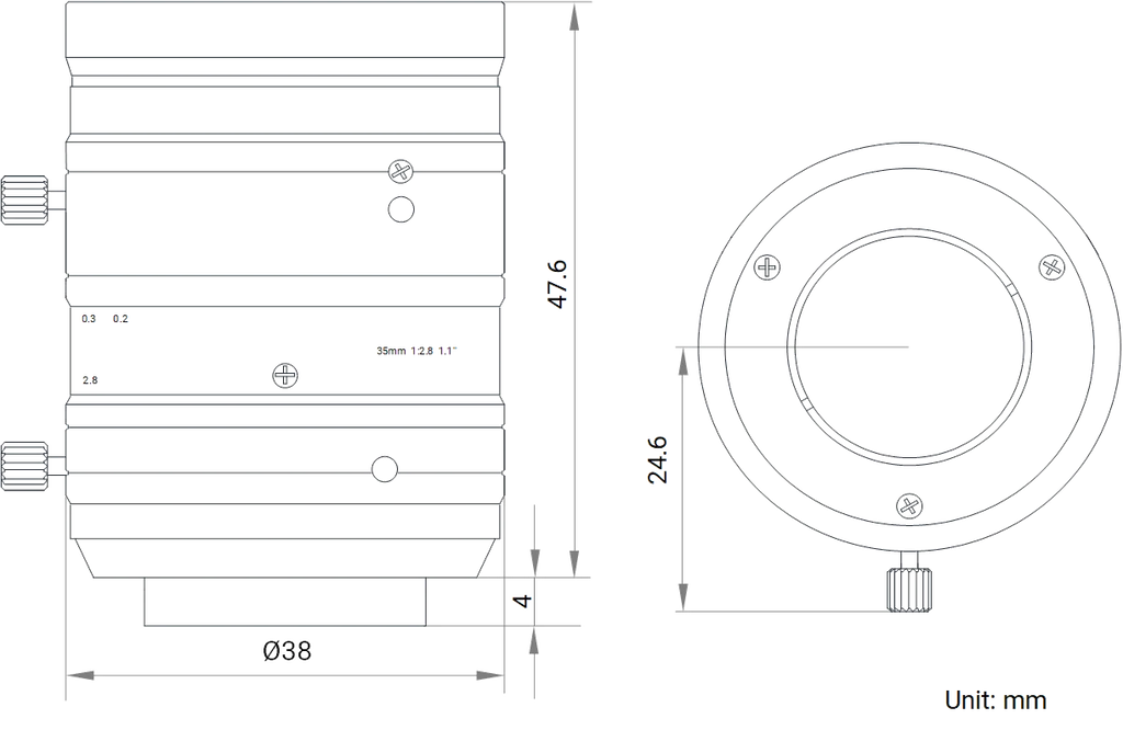 LS-KF3528M-12MPE dimensions (mm)