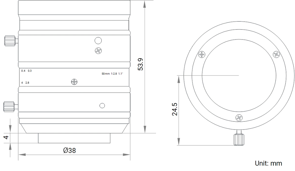LS-KF5028M-12MPE dimensions (mm)
