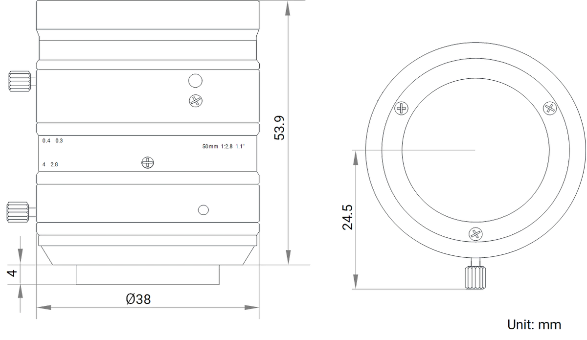 LS-KF5028M-12MPE dimensions (mm)
