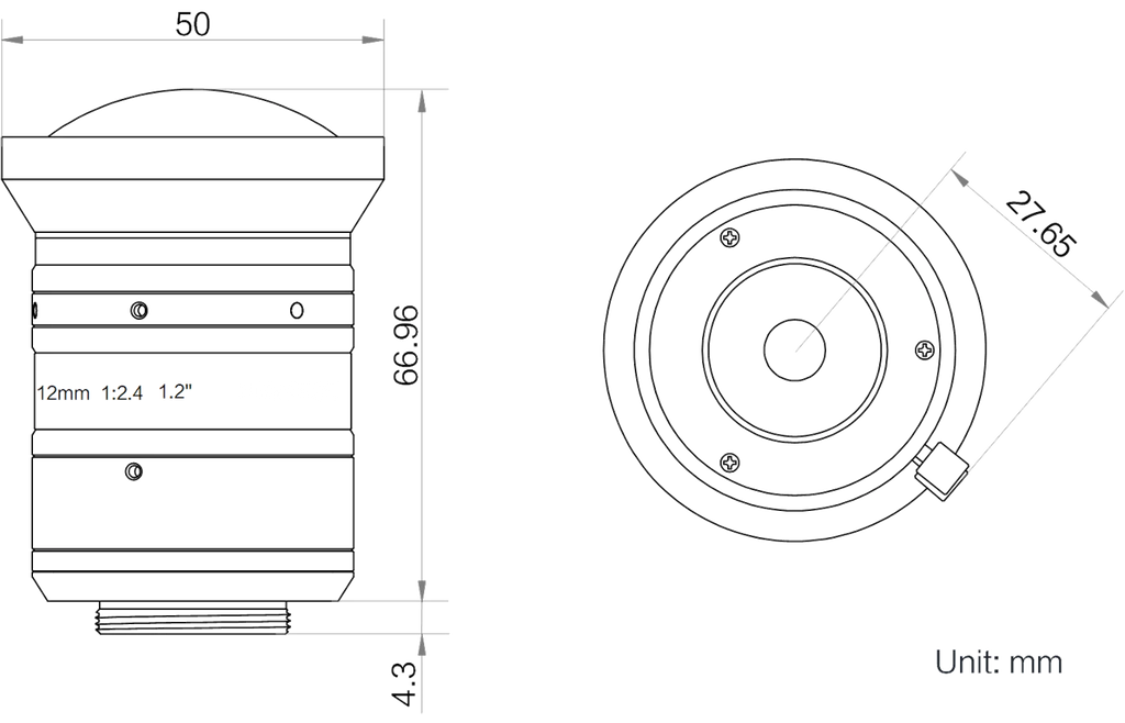 LS-KF1224M-25MP dimensions (mm)