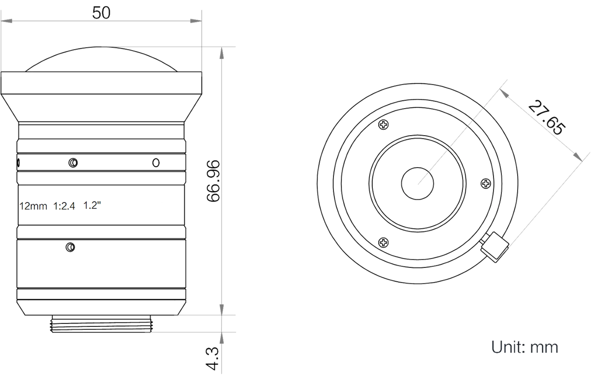 LS-KF1224M-25MP dimensions (mm)