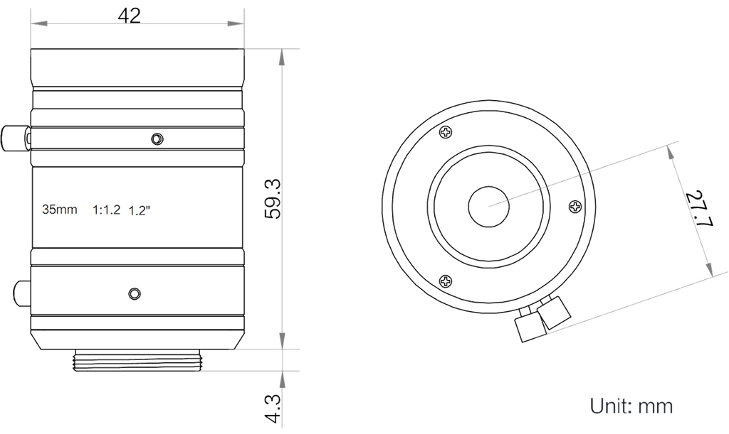 LS-KF3524M-25MP dimensions (mm)