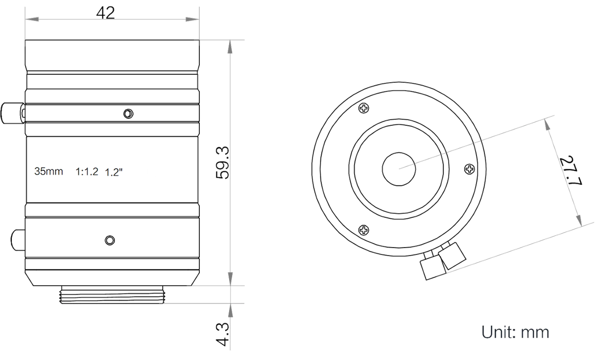 LS-KF3524M-25MP dimensions (mm)