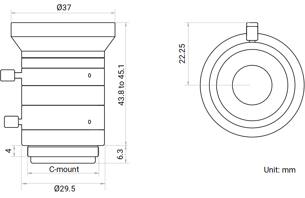 LS-MF0824M-5MPE dimensions (mm)